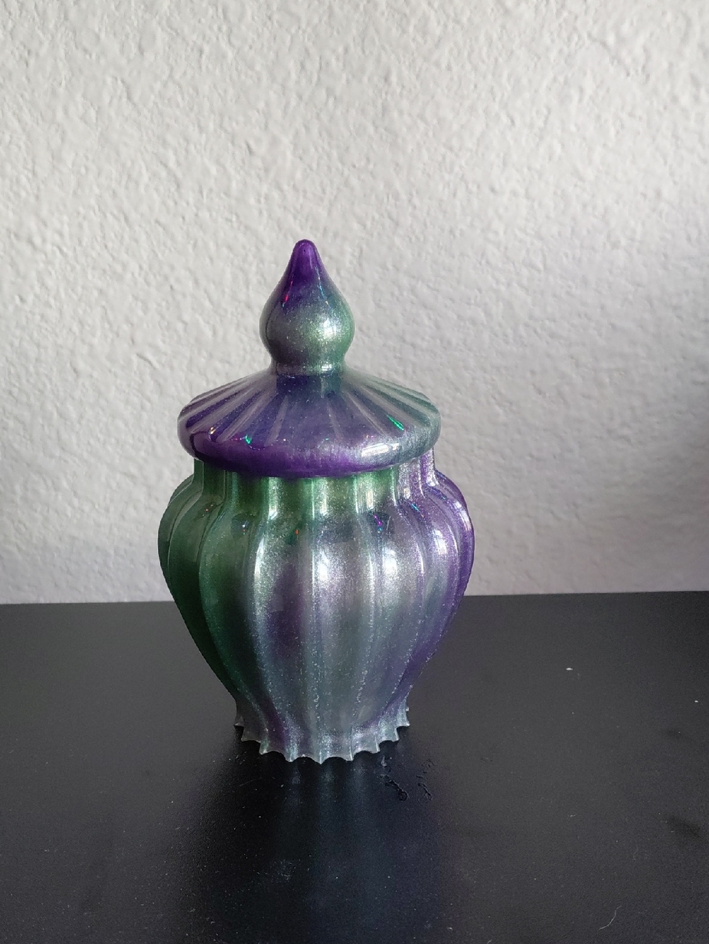 Hand Crafted Resin Jar.